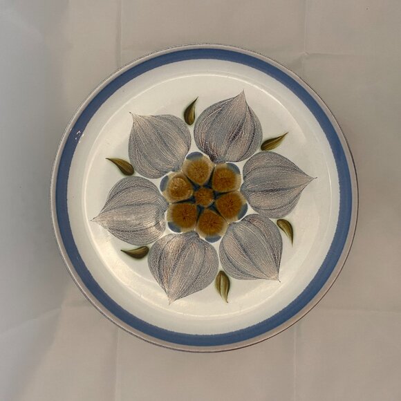 SOLD: Denby Langley CHATSWORTH Dinner Plate Lot of FOUR Vintage Hand Painted - Picture 4 of 11